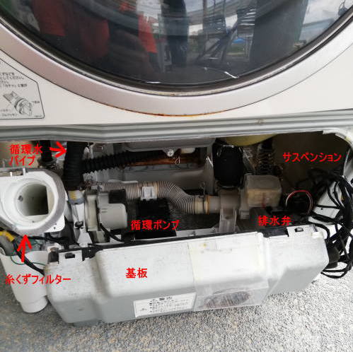 ドラム式洗濯機の下側